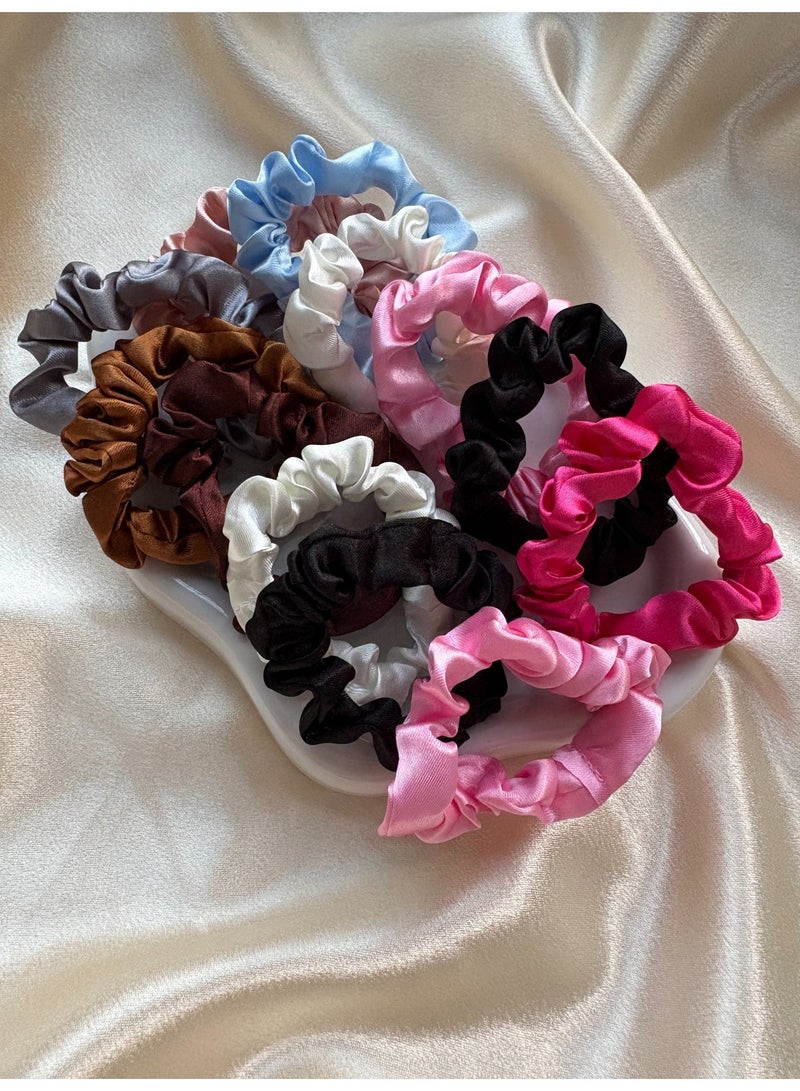 Vynara Padded Quilted Headband with 12 Small Scrunchies, 9 Colors Hair Accessories Set - Image 3